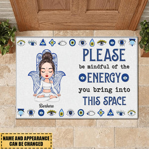 Personalized Custom Doormat - Home Decor Gift For Yoga Lover - Check Yo Energy