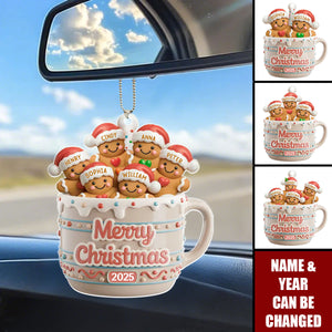 Cookie Crew Forever Personalized Acrylic Car Ornament - Gifts For Mom, Dad, Brother, Sister, Kids