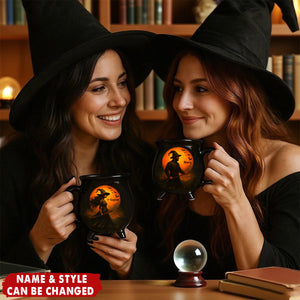 Witching You A Wicked Brew Personalized Witch Cauldron Coffee Mug Halloween Witchy Gifts