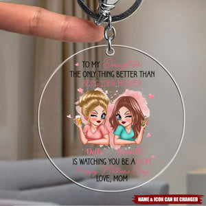Happy Mother's Day Acrylic Keychain - Personalized Mother's Day Gift From Daughter To Mom