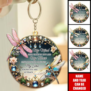 My Mind My Heart My Soul Dragonfly - Personalized Custom Keychain