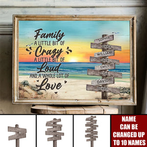 Custom Personalized Family Canvas Poster - Gift Idea For Family/ Couple/ Valentine - Family A Little Bit Of Crazy