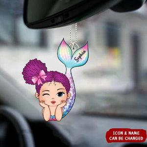 Lovely Mermaid Doll Personalized Acrylic Ornament, Gift For Daughter Granddaughter