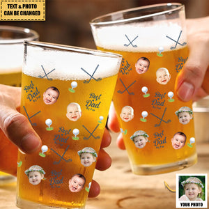 Best Dad By Par - Personalized Photo Beer Glass
