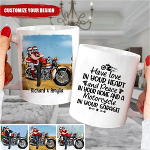 Personalized Mug, You Make My Heart Go Braaaaap - Motorcycle Couple Front View, Gift For Motorcycle Lovers