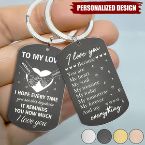 Couple Holding Hands You Are My Heart My Soul My Treasure - Personalized Stainless Steel Keychain