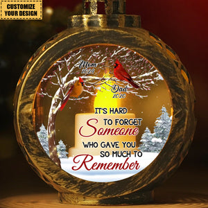 Memorial Cardinal Gift, Hard To Forget Someone Personalized Candlelight Lantern Ornament