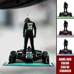 Racing Car Lover Custom Name Ornament , Personalized Gift For Racing Car Lover