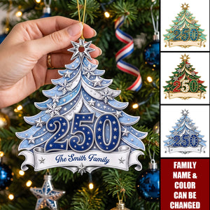 Custom Acrylic Ornament-Personalized America 250th Anniversary Christmas Gifts For Family