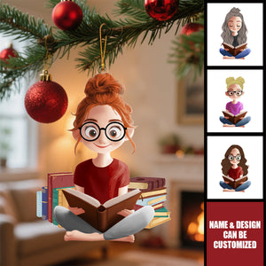 A Girl Loves Reading Books - Personalized Acrylic Ornament