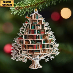 Personalized Christmas Book Tree Ornament, Book Lover Gift, Bookworm Gifts, Christmas Gift