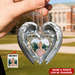 Always On My Mind Forever In My Heart - Personalized Car Acrylic Hanging Ornament