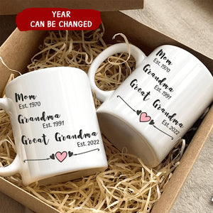 Gift For Mom, Grandma, Great Grandma Mug - Personalized The Year Mug