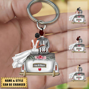 Young Couple - Personalized Keychain