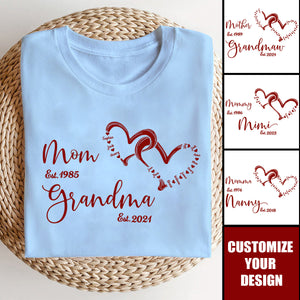Mom Est Grandma Est - Personalized T-Shirt