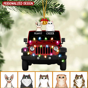 Personalized Meowy Catmas Heart Christmas Acrylic Ornament