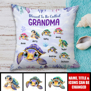 Blessed To Be Called Grandma Mom Personalized Pillow