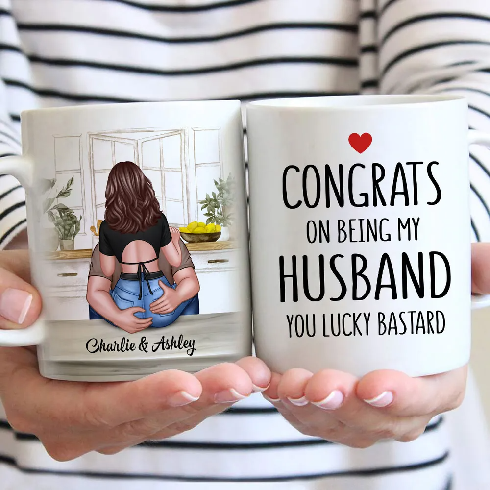 Congrats On Being My Husband/Wife Embracing Personalized Mug