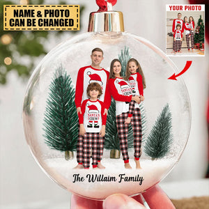 Family Christmas Custom Photo Ornament - Personalized Photo Christmas Ball Ornament