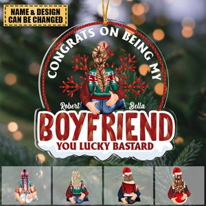 Congrats On Being My Husband - Personalized Globe Shaped Acrylic Ornament