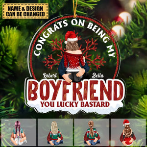 Congrats On Being My Husband - Personalized Globe Shaped Acrylic Ornament