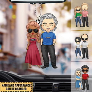 I'm Grateful To Have You In My Life - Couple Personalized Custom Heart Shaped Acrylic Ornament - Gift For Husband Wife, Anniversary