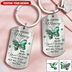 In Loving Memory Personalized Memorial Stainless Steel Keychain