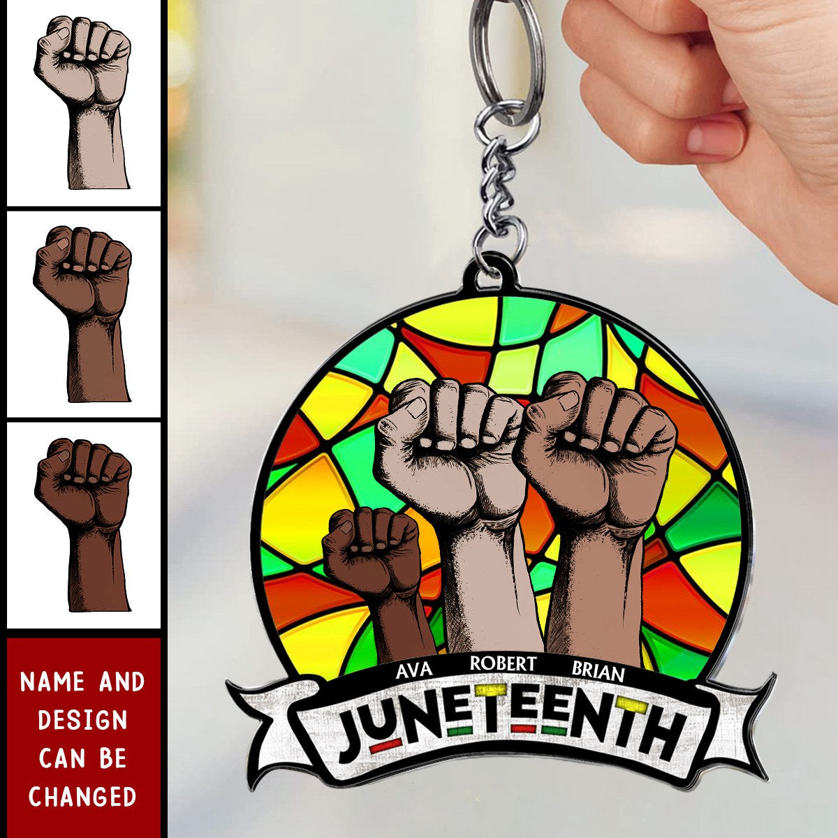 Family Juneteenth Flag - Personalized Acrylic Keychain