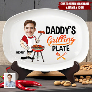 Custom Photo Daddy's Grilling Plate - Personalized Platter