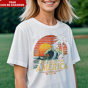 Gulf Of America Est. 2025 Gulf of Mexico American Flag Personalized T-Shirt