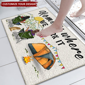 Home Is Where We Park It You And Me And The Dogs - Gift For Camping Lovers - Personalized Doormat