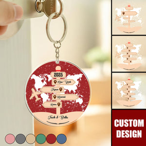 Personalized Gift Travel Adventure Together Keychain