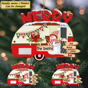 Personalized Camper Family Merry Christmas Xmas Best Gift Wood Shape Ornament