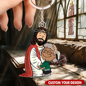 Jesus Love Personalized Acrylic Keychain, Gifts For Christians