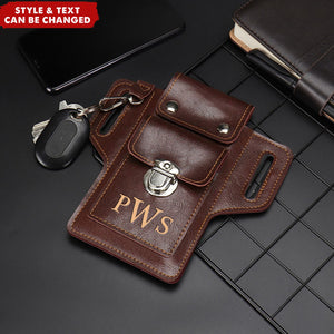 Personalized PU Leather Card Pouch Holsters Phone Waist Bag