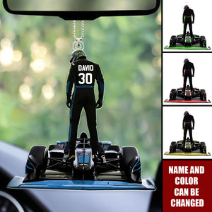 Racing Car Lover Custom Name Ornament , Personalized Gift For Racing Car Lover