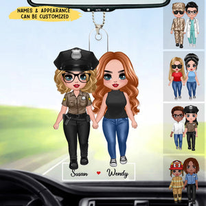 Occupation Standing Couple Personalized Acrylic Ornament, Gift For Couple Firefighter, Nurse, Police Officer