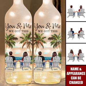 You & Me We Got This - Personalized Couple Bottle Lamp