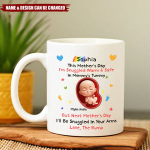 Sending Cuddles From The Inside - Family Personalized Custom Mug - Mother's Day, Baby Shower Gift, Gift For First Mom