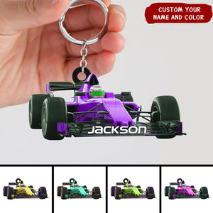 Personalized Racing Car Custom Name Keychain , Gift For Racing Car Lover