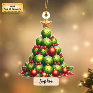 Personalized Pickleball Christmas Tree Ornament - Gift For Pickleball Lovers