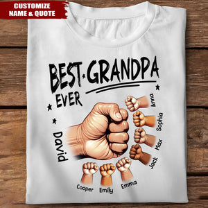 Personalized Best Dad Ever Fist Bump T-shirt Gift for Dad Grandpa
