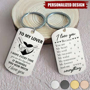 Couple Holding Hands You Are My Heart My Soul My Treasure - Personalized Stainless Steel Keychain