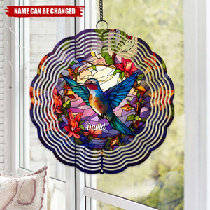 Stained Glass Hummingbird - Personalized Hummingbird Window Hanging Suncatcher Ornament
