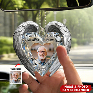 Always On My Mind Forever In My Heart - Personalized Car Acrylic Hanging Ornament