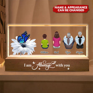 Butterfly I Am Always With You Memorial Personalized Acrylic Block LED Night Light