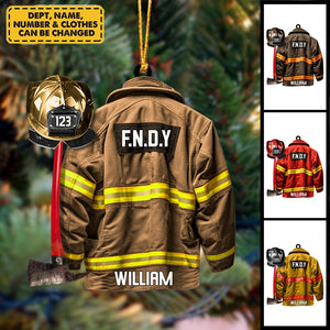 Firefighter Uniform Design Personalized Acrylic Ornament – Ideal Firefighter Gift