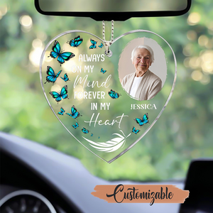 (Photo Inserted) Always On My Mind - Personalized Custom Shaped Acrylic Car Ornament