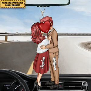 Hugging and kissing couples - Personalized Acrylic Ornament - Birthday Gift For Spouse, Lover, Husband, Wife, Boyfriend, Girlfriend