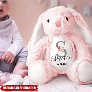 New Baby Baby Shower - Personalized Soft Toy Bunny